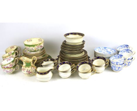 A quantity of assorted late 19th century tea sets. Including cups, saucers, bowls and side plates by Mintons, Aynsley and a b