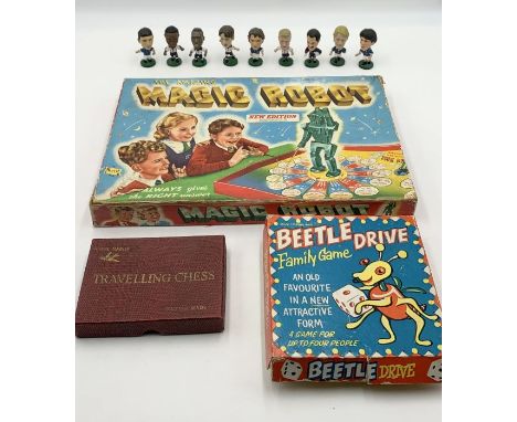 A small collection of vintage games including Beetle Drive, Amazing Magic Robot etc.