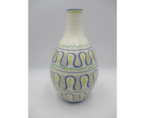 A Poole Pottery Freeform carafe vase - approx. height 30cm, numbered 691 - possibly decorated in a  unrecorded trail design.