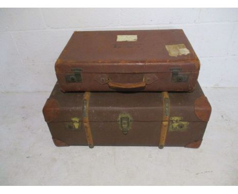 Two vintage luggage trunks  