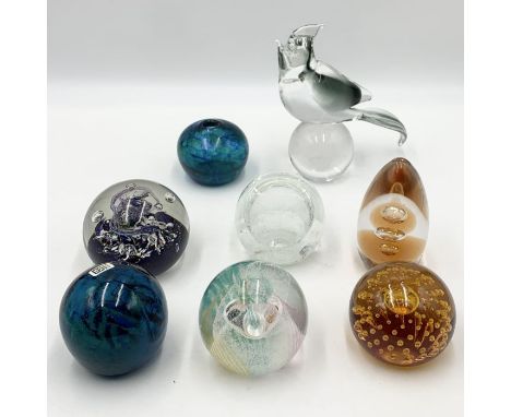  A collection of paperweights including Mdina, Caithness etc.