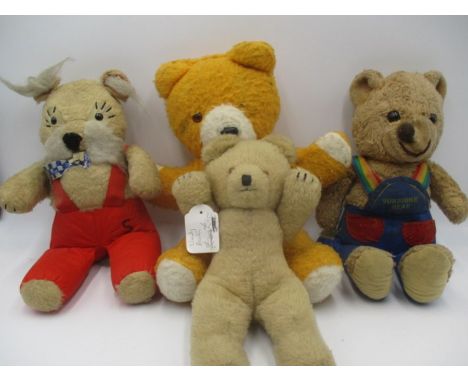 A collection of mainly Wendy Boston teddy bears along with a Knickerbocker Sunshine Bear