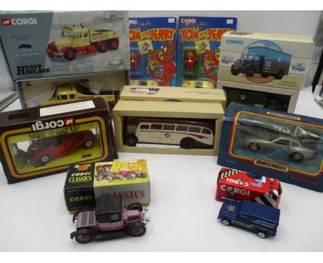 A collection of boxed Corgi and Matchbox vehicles etc. including Daimler Duple Coach (97830), The Pointer Group Scammell Cont