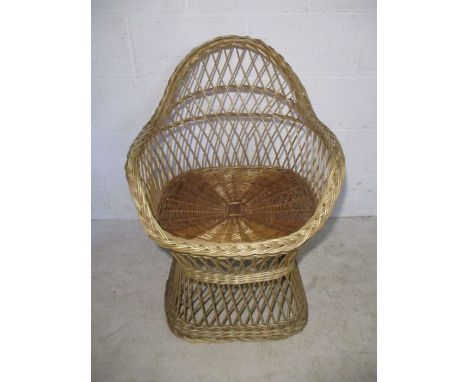 A vintage wicker chair.