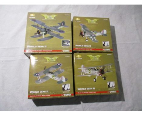 A collection of four boxed limited edition Corgi Aviation Archive World War II Aircraft of The MTO die-cast planes (1:72 scal