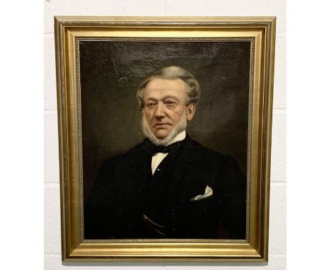 A 19th century oil on canvas portrait of a gentleman 75cm x 64cm 
