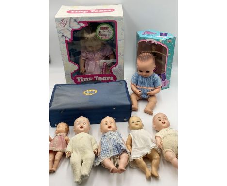 A collection of various vintage dolls including boxed 25th Anniversary Tiny Tears, Roddy etc.