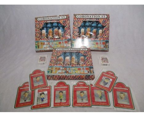 A collection of Coronation Street related items included three packs of Christmas crackers, two packs of playing card and eig