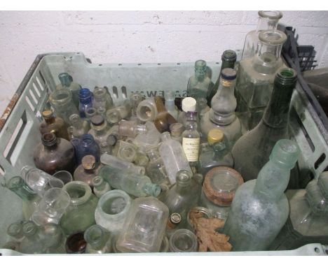 A large collection of vintage bottles. (Over two boxes)