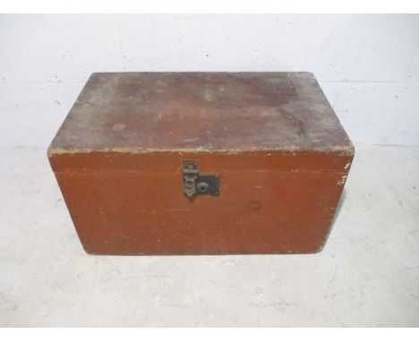 A vintage wooden trunk