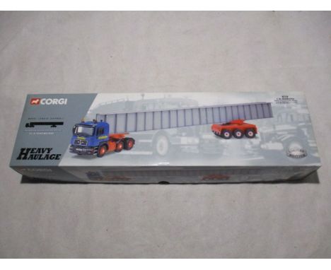 A boxed Corgi Heavy Haulage limited edition "I.R.Dunkeley MAN Tractor Unit, Bogie and Bridge Beam Load" die-cast model (1:50 