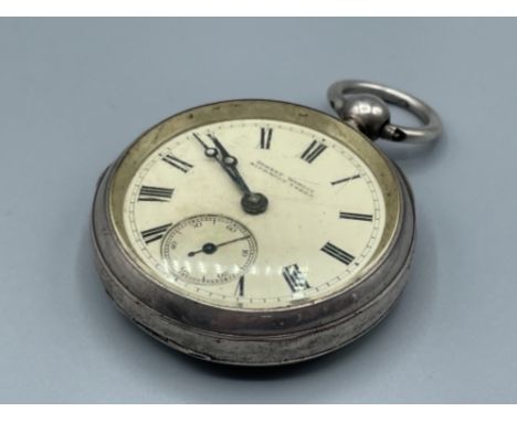 Silver hallmarked open faced pocket watch Robert Murray Richmond York