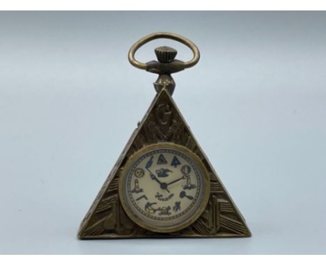 Brass cased Masonic style pocket watch