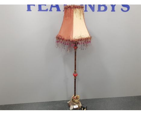 Tall scumbled lamp with glass fittings and gypsy drop shades