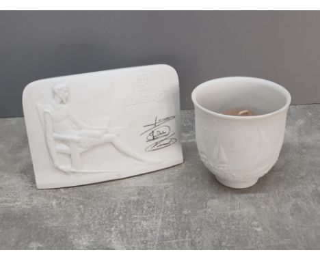 Lladro collectors society plaque, tea light and candle, boxed