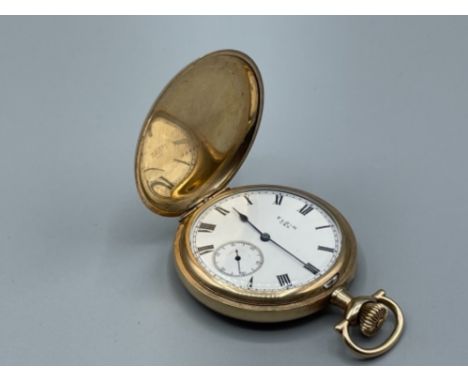 Elgin gold plated full hunters pocket watch