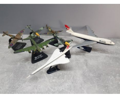 Box of corgi diecast WWII planes, all with stands