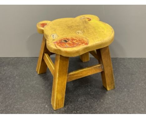 Vintage childs stool (teddy bear) 25cm x 28cms