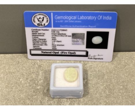 Natural certified Australian Opal gemstone, 5.60CT