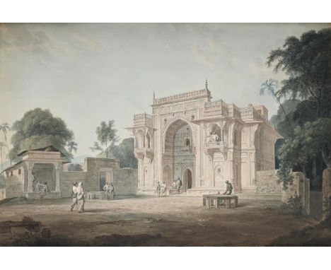 THOMAS DANIELL (1749 - 1840) AND WILLIAM DANIELL (1769 - 1837) A GATE LEADING TO A MOSQUE AT CHUNARGARH, UTTAR PRADESH Pencil