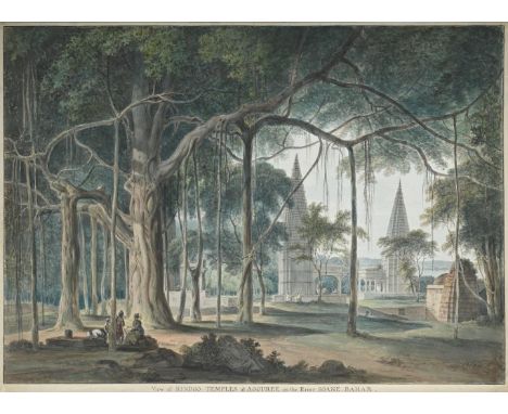 THOMAS DANIELL (1749 - 1840) AND WILLIAM DANIELL (1769 - 1837) HINDU TEMPLES AT AGORI, UTTAR PRADESH Pencil and watercolour, 