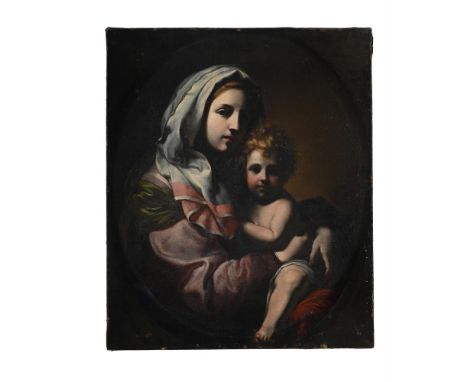 ONORIO MARINARI (ITALIAN 1627 - 1715) THE MADONNA AND CHILD  Oil on canvas, framed oval 87 x 71cm (34¼ x 27¾ in.)  Provenance