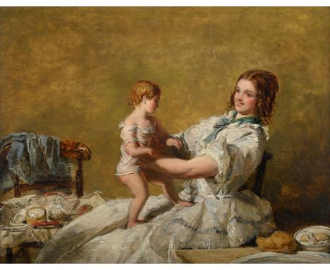 WILLIAM POWELL FRITH (BRITISH 1819 - 1909) BATH TIME Oil on panel Signed and dated '1867' (lower right) 20.5 x 27.5cm (8 x 10