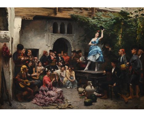 JULES WORMS (FRENCH 1832 - 1914) DANSE DU VITO, A GRENADE Oil on canvas Signed (lower right) 56.5 x 79.5cm (22 x 31¼ in.)  Pr