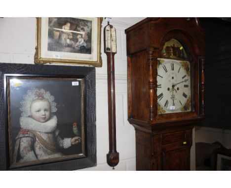 A 19th Century mahogany stick barometer by Abram &amp; Co. Lime Street Liverpool 