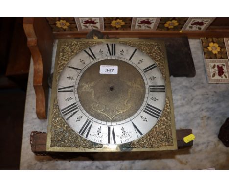 A Richard Webb Storton brass clock face and movement etc AF