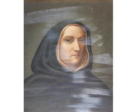 A gilt framed portrait print, study of a monk 