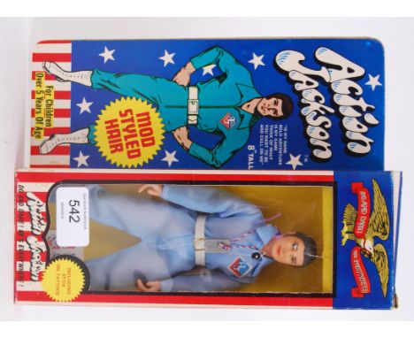 ACTION JACKSON: An original vintage Mego Action Jackson action figure. With ' Mod Styled Hair '. Within the original box. App