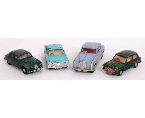 SPOT ON: A collection of 4x vintage Spot On diecast model cars to include a Jaguar 3.4, Vauxhall Cresta, Bentley Saloon and A