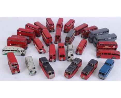 DINKY: A large collection of vintage Dinky buses and Observation Coaches. All playworn, some AF. Large quantity. 