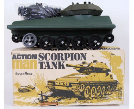 ACTION MAN: Original vintage Palitoy Action Man ' Scorpion Tank ' vehicle. Within the original box. (Tank is well played with