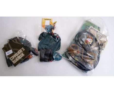 ACTION MAN: A collection of 3x original vintage 1960's / 1970's Palitoy Action Man outfits. Each loose bagged, and believed c