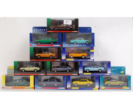 VANGUARDS: A collection of 12x assorted diecast model 1:43 scale Vanguards models - each unused, within the original boxes. T