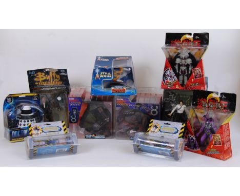 ACTION FIGURES: A collection of assorted boxed / carded action figures to include The Matrix, Star Wars, Doctor Who, Spawn, B