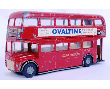 SPOT ON: An original Spot On 1:42 scale diecast model London Transport Routemaster Bus. With Ovaltine signage. Original. Many