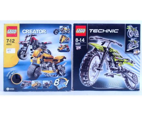 LEGO: 2x Lego sets - Lego Technics 8291 and Creator 4893. Both within the original boxes, with instructions. 

NOTE: From a p