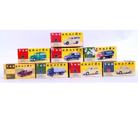 VANGUARDS: A collection of 8x Vanguards boxed 1:43 scale diecast model cars, each within the original boxes to include VA0042