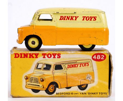 DINKY: An original vintage Dinky Toys No. 482 diecast model Bedford 10cwt Van. Yellow and orange original paint, within the o