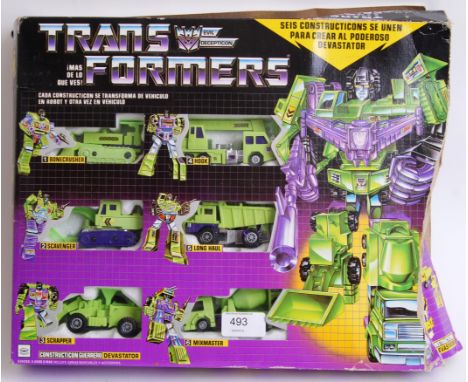 TRANSFORMERS: An original vintage rare Mexican variation G1 Hasbro Transformer ' Devastator .' Appears to be complete, with s