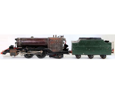 LIVE STEAM 3.5" GAUGE MACY LOCOMOTIVE: A part built believed Macy live steam 3.5" gauge train locomotive. The base appearing 
