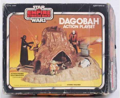 STAR WARS: An original vintage Star Wars Empire Strikes Back Dagobah Action Playset. Within the original box. Made by Palitoy