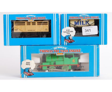 HORNBY WORLD OF THOMAS THE TANK; A collection of 3x Hornby The World Of Thomas The Tank Engine 00 gauge railway trainset piec