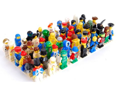 LEGO: A collection of 50+ assorted vintage Lego minifigures. To include vintage, Space, Pirates, Star Wars, City, Series and 