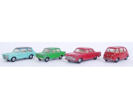 SPOT ON: A collection of 4x vintage original Spot On 1:42 scale diecast model cars to include a Fiat Multipla, NSU Prinz, For