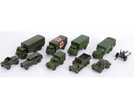 DINKY: A good collection of vintage Dinky diecast military models - most near mint, or mint to include numbers: 622, 673, 641