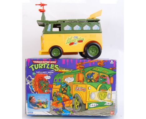 TEENAGE MUTANT HERO TURTLES: An original vintage Teenage Mutant Ninja / Hero Turtles Party Wagon van. Within the original box